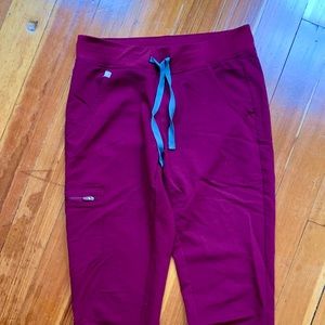 Burgundy Figs Jogger Scrub Pants